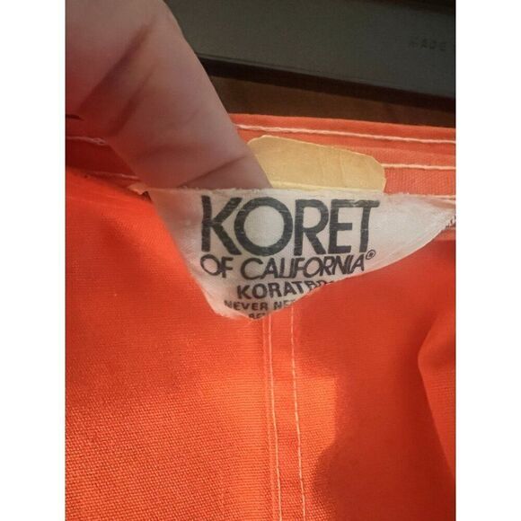 Lot 2 Vintage 70s  Wrap Skirt Womens Orang Blue Contrast Stitching Pockets Retro - Picture 6 of 7